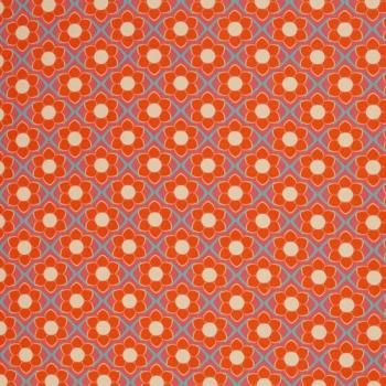 Baumwollcanvas Rocha Retro Blumen orange/pink by Swafing